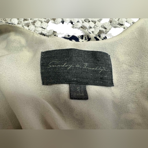 Sunday In Brooklyn Anthropologie Dress Lacey Maxi Tank Blue/White Size Small EUC - Picture 7 of 9